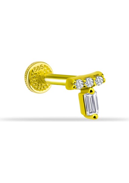 14 Ayar Altın Taşlı Tragus Piercing