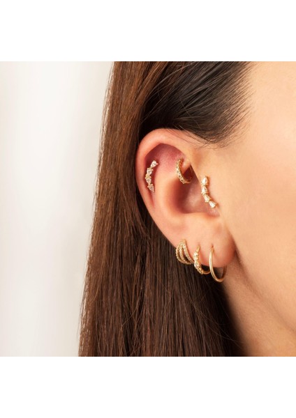 14 Ayar Altın 4 Damla Taşlı Motifli Minimal Tragus Piercing fiyatları