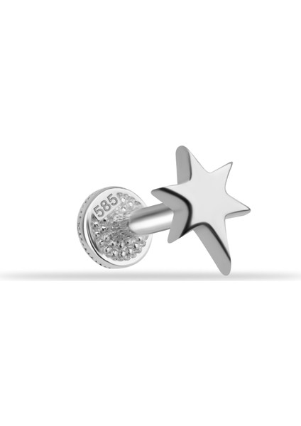 14 Ayar Altın Kayan Yıldız Minimal Tragus Piercing