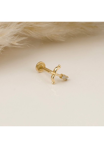 14 Ayar Altın Ok Tragus Piercing