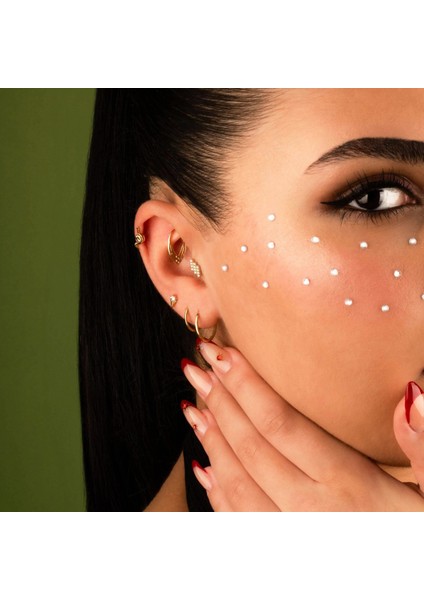 14 Ayar Altın Yılan Motifli Minimal Tragus Piercing