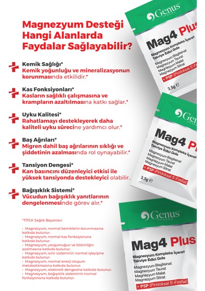 Mag4 Plus, Magnezyum İçeren Takviye Edici Gıda (3,5G X 20 SAŞE) fiyatları