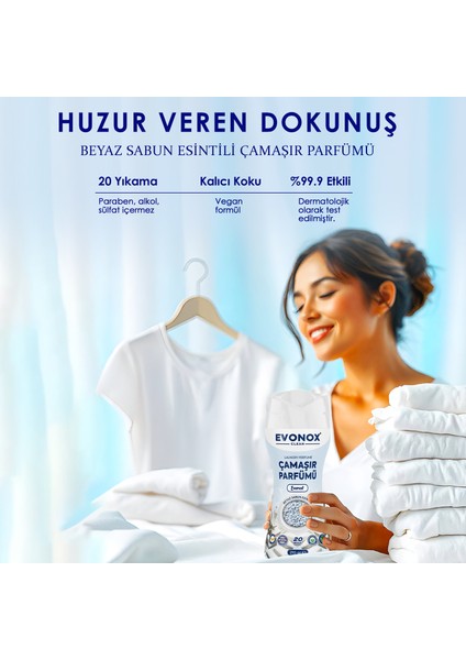 Clean Granül Çamaşır Parfümü & Çamaşır Yumuşatıcı Everest Beyaz Sabun Esintisi 210 gr