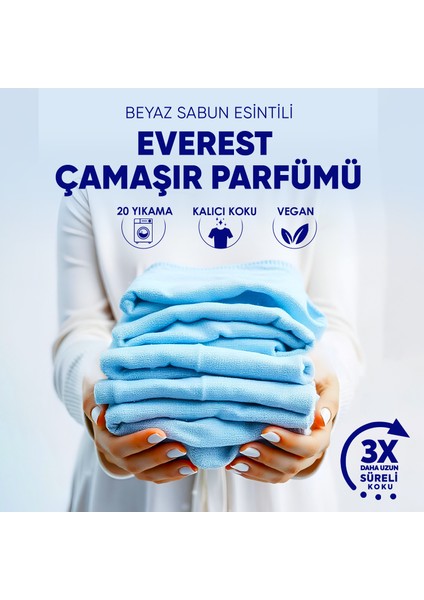Clean Granül Çamaşır Parfümü & Çamaşır Yumuşatıcı Everest Beyaz Sabun Esintisi 210 gr