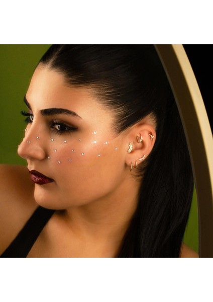14 Ayar Altın Markis Taşlı Tragus Piercing