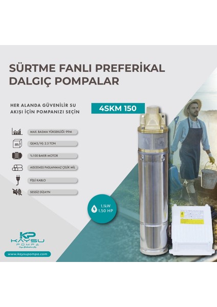 4SKM150 Keson Kuyu Dalgıç 1.1 Kw 1.5 Hp
