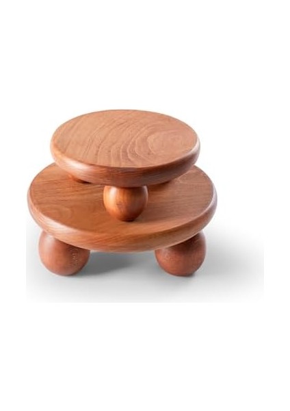 2'li Set El Yapımı Ahşap Top Ayaklı Sunum Standı Tabağı Tahtası Kaliteli Dekoratif Sunumluk fiyatları