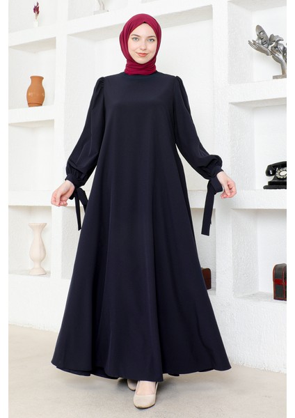 Kadın Moda Giyim Tesettür Elbise Ferace 2696