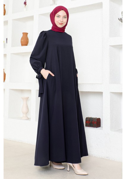 Kadın Moda Giyim Tesettür Elbise Ferace 2696