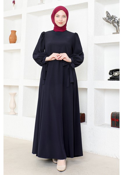 Kadın Moda Giyim Tesettür Elbise Ferace 2696
