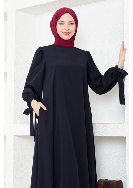 Kadın Moda Giyim Tesettür Elbise Ferace 2696
