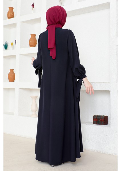 Kadın Moda Giyim Tesettür Elbise Ferace 2696