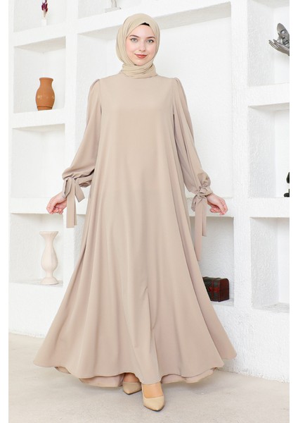 Kadın Moda Giyim Tesettür Elbise Ferace 2696