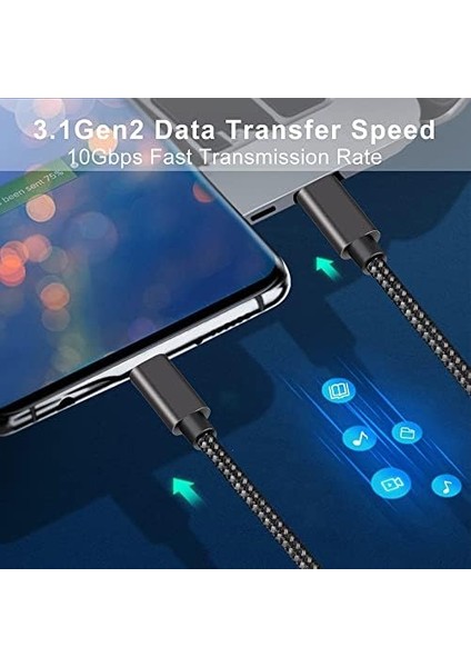 Force 100W Type-C To Type-C USB 3.1 Gen2 10 Gbps 4k@60hz Hızlı Şarj Data ve Görüntü Aktarım Kablosu Örgülü Gn (3 Metre)