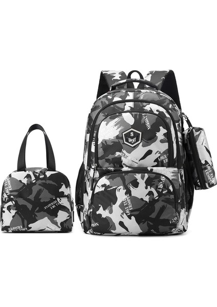 Üç Set Okul Çantası Ortaokul Lise Öğrencileri Omuz Çantası (Yurt Dışından)