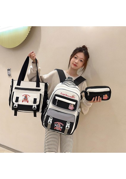 Erkekler ve Kadınlar Için Üç Set Omuz Çantası Büyük Kapasiteli Ilkokul Ortaokul Lise ve Lise Öğrencileri Okul Çantaları (Yurt Dışından) fiyatları