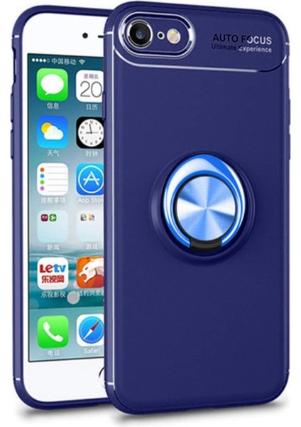Apple iPhone 8 Için Kılıf Kickstand Ring Holder Lacivert [iphone 8 ile Uyumlu Kılıf - Lacivert]