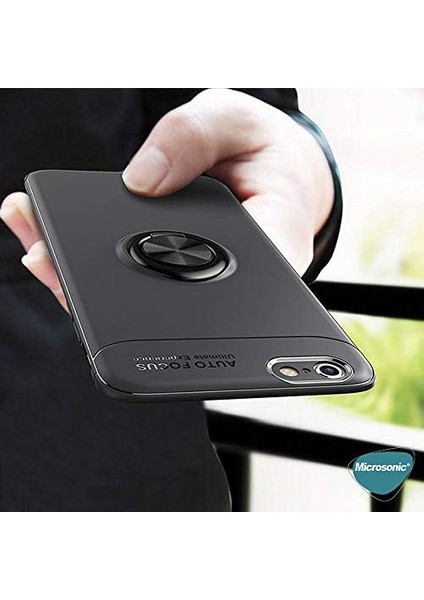 Apple iPhone 8 Için Kılıf Kickstand Ring Holder Lacivert [iphone 8 ile Uyumlu Kılıf - Lacivert]