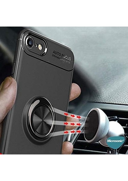 Apple iPhone 8 Için Kılıf Kickstand Ring Holder Lacivert [iphone 8 ile Uyumlu Kılıf - Lacivert]