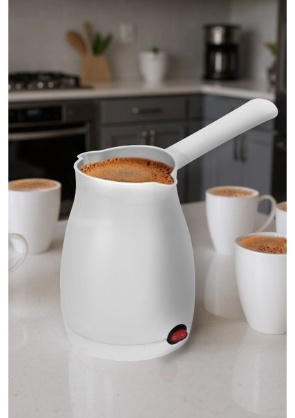 Caffeen Türk Kahvesi Makinesi Elektrikli Cezve Beyaz