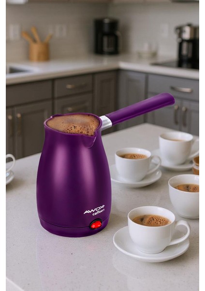 Caffeen Türk Kahvesi Makinesi Elektrikli Cezve Mürdüm