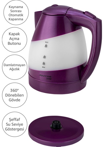 Orbit Gizli Rezistanslı Kettle Mürdüm