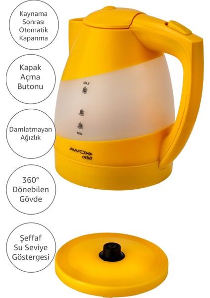 Orbit Gizli Rezistanslı Kettle Sarı