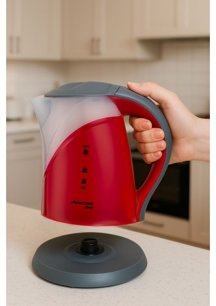 River Su Isıtıcı Kettle Gizli Rezistans 1.7 Lt Kırmızı