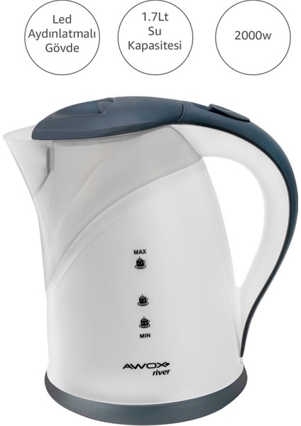 River Su Isıtıcı Kettle Gizli Rezistans 1.7 Lt Beyaz fiyatları