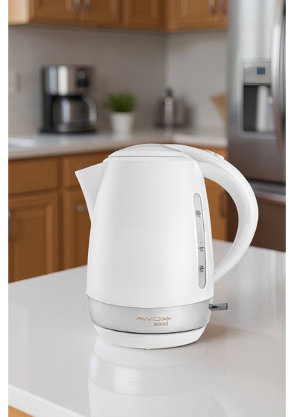 Solid Gizli Rezistans Su Isıtıcı Kettle Beyaz