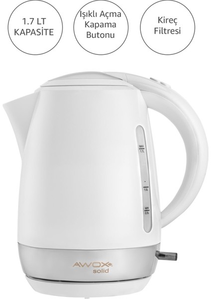 Solid Gizli Rezistans Su Isıtıcı Kettle Beyaz fiyatları