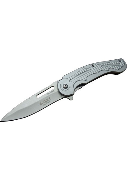 Crkt Cr 0062 Gri Oluklu Kamp Çakı 17,5 cm - Otomatik, Kılıflı, Kutulu
