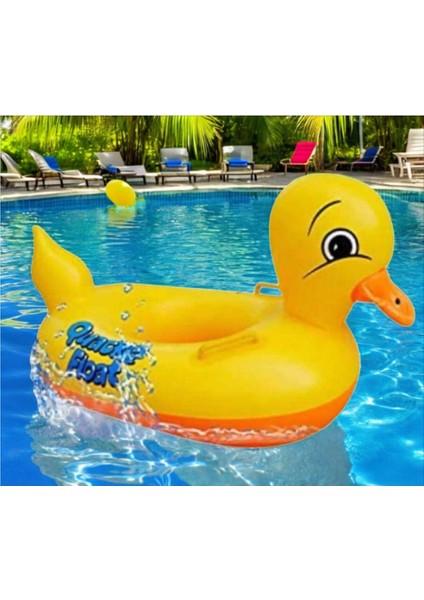Renkli ve Güvenli Bebek Çocuk Deniz Simidi, Sevimli Ördek Deseni
