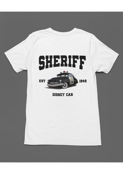 Sheriff Arabalar Cars Şimşek Mcqeen Unisex Tişört T-Shirt