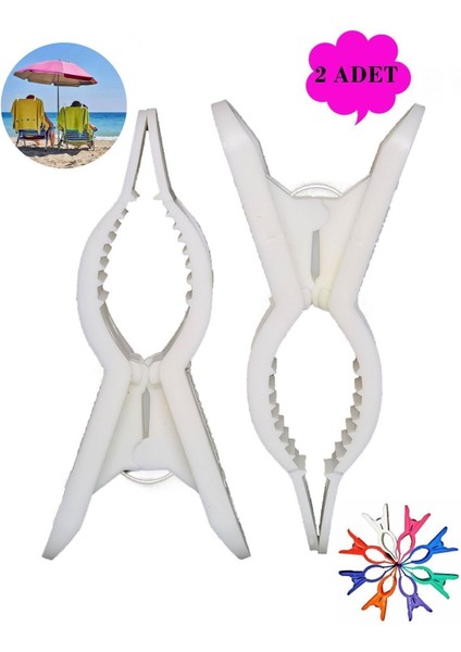 Çift Plaj Mandalı Seti, Şezlong ve Havlu Sabitleyici, Pratik ve Renkli Kullanım