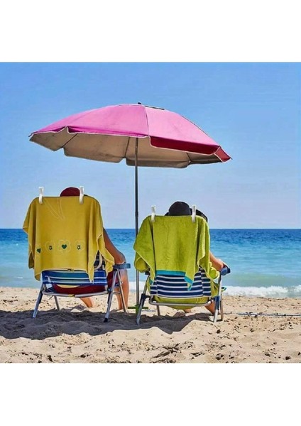 Çift Plaj Mandalı Seti, Şezlong ve Havlu Sabitleyici, Pratik ve Renkli Kullanım