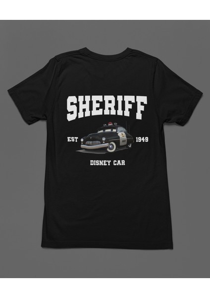 Sheriff Arabalar Cars Şimşek Mcqeen Unisex Tişört T-Shirt fiyatları
