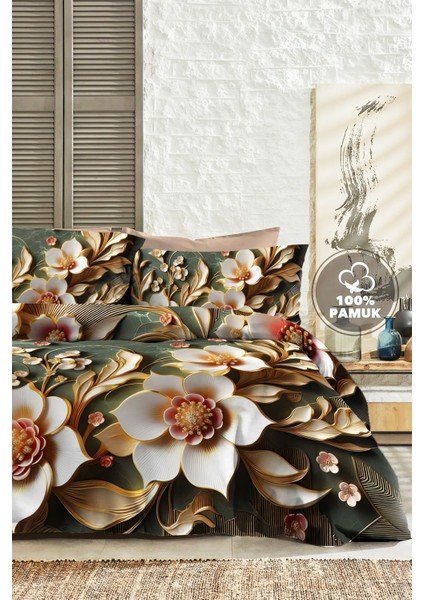 %100 Pamuk Ranforce Çeyizlik Luxury 5d Dijital Çift Kişilik Nevresim Takımı Tuval