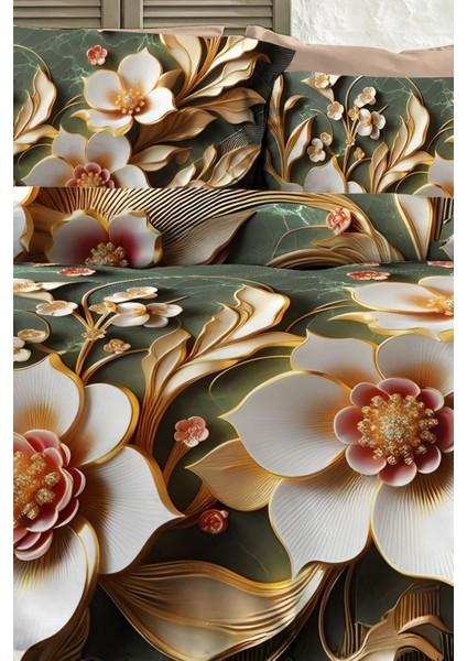 %100 Pamuk Ranforce Çeyizlik Luxury 5d Dijital Çift Kişilik Nevresim Takımı Tuval fırsatları