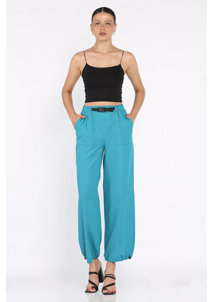 Bel ve Paça Lastikli Kadın Paraşüt Pantolon P-00017661 fiyatları