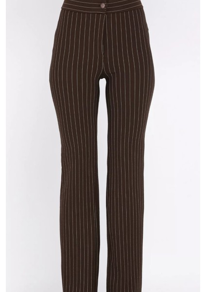Kadın Çizgi Desenli Boru Paça Pantolon P-00017667 fiyatları