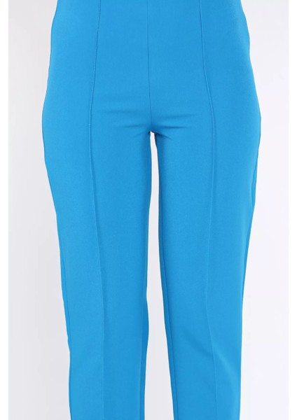 Ön Çimalı Bel Lastikli Kadın Dar Paça Pantolon P-00017669