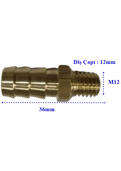 Sarı Kalıp Rekoru M12 -12X36MM - Diş Çapı 12MM