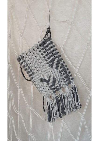 El Örgüsü Çanta / El Yapımı Makrome Saçaklı Çapraz Çanta