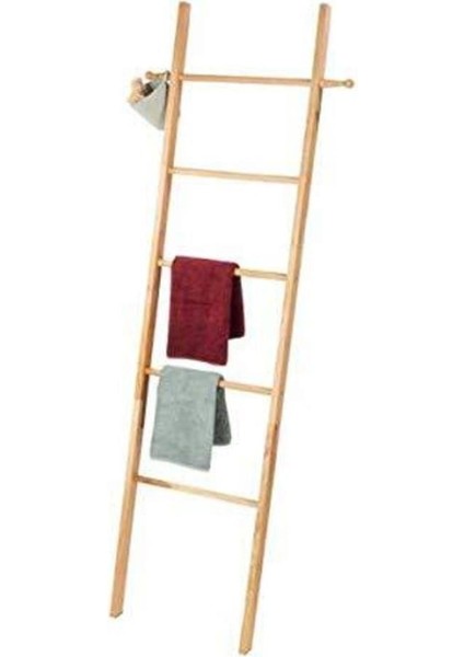 Bambu Merdiven Havluluk | Dekoratif Çok Amaçlı Kıyafet & Havlu Askısı 57X4X170 cm T37