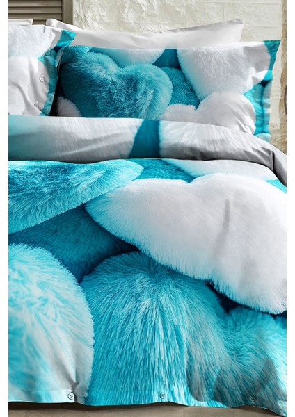 %100 Pamuk Ranforce Çeyizlik Luxury 5d Dijital Çift Kişilik Nevresim Takımı Hearts Of Fur modelleri