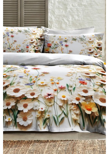 %100 Pamuk Ranforce Çeyizlik Luxury 5d Dijital Çift Kişilik Nevresim Takımı Dancing Roses fiyatları