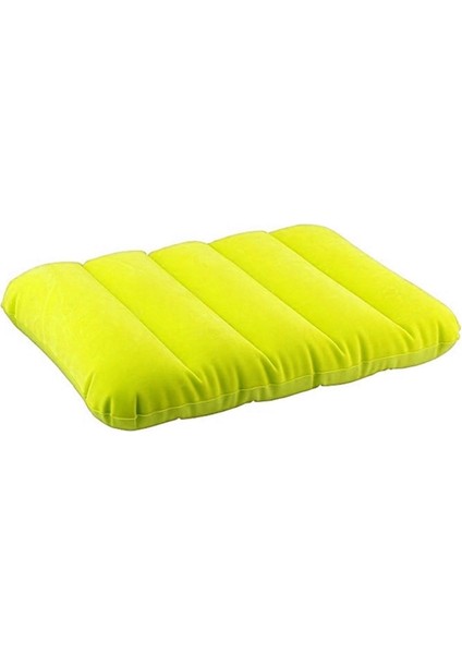 Sarı Kadife Şişme Seyahat Yastığı, Kamp ve Plaj Konforu Için Rahat Destek
