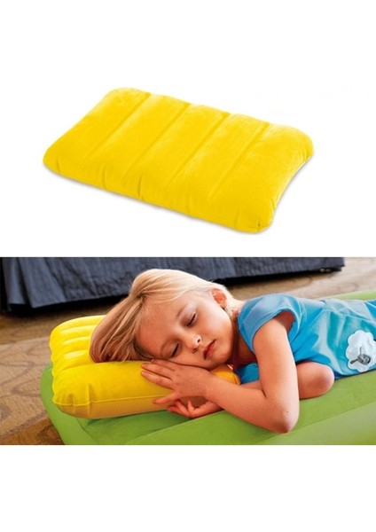 Sarı Kadife Şişme Seyahat Yastığı, Kamp ve Plaj Konforu Için Rahat Destek modelleri
