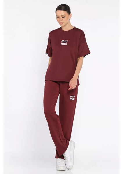 Kadın Nakış Detaylı Tişört Pantolon Ikili Takım P-00017644